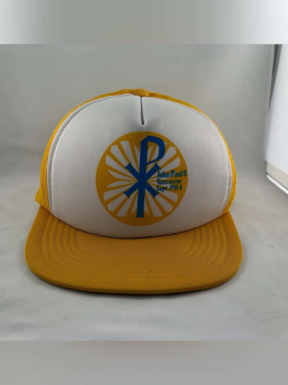 Vintage 1984 Pope John Paul II Vancouver Papal Visit Trucker Hat Snapback
